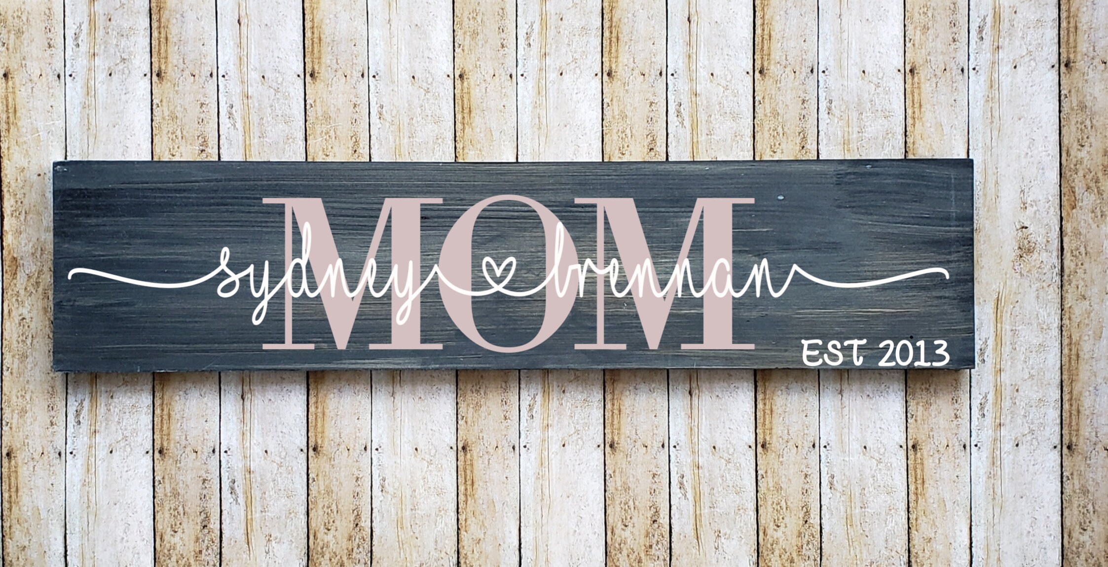 Personalized Mom Sign Custom Stained Wood Mom Sign with Kids | Etsy
