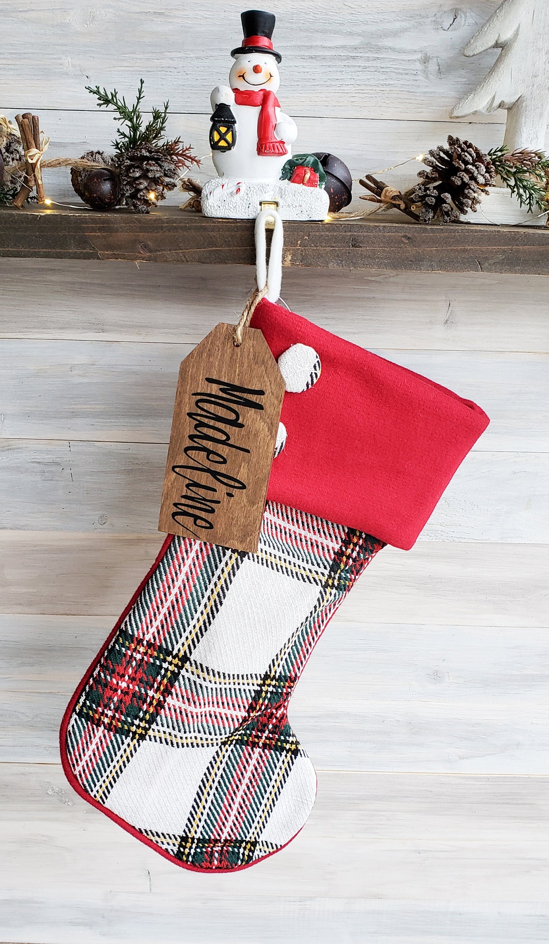 Wooden Personalized Stocking Tags Christmas Stocking Tags Etsy