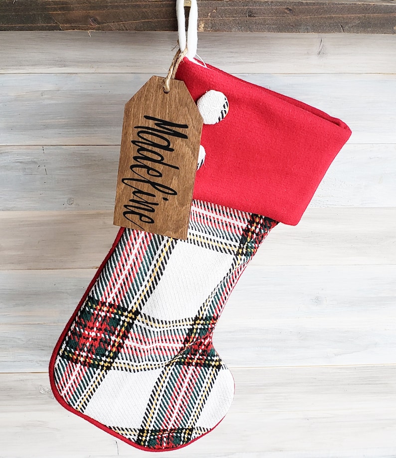 Wooden Personalized Stocking Tags Christmas Stocking Tags Etsy