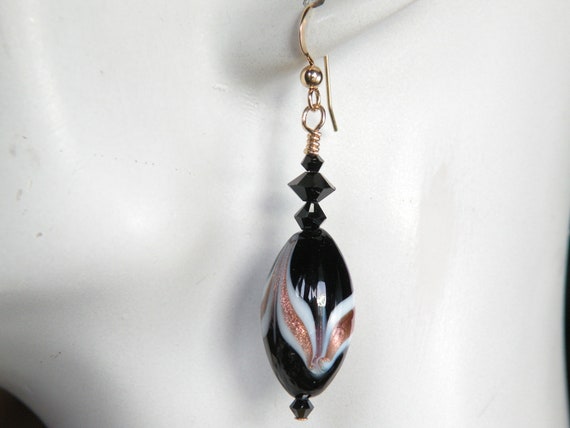 Vintage Murano Glass, Black and White, Art Nouvea… - image 1