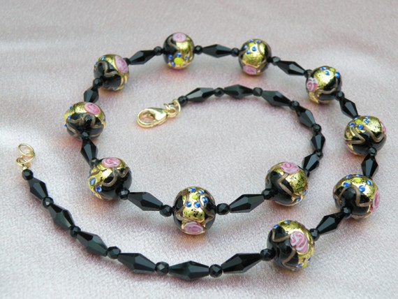 Black Vintage Murano, Venetian Beads from the 198… - image 3