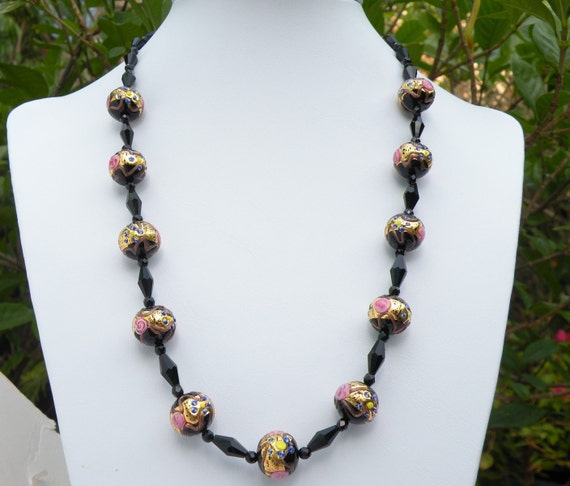 Black Vintage Murano, Venetian Beads from the 198… - image 1