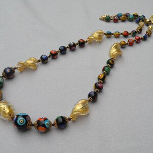 Venetian Murano Glass Millefiori Bead Necklace Multicolored - Etsy