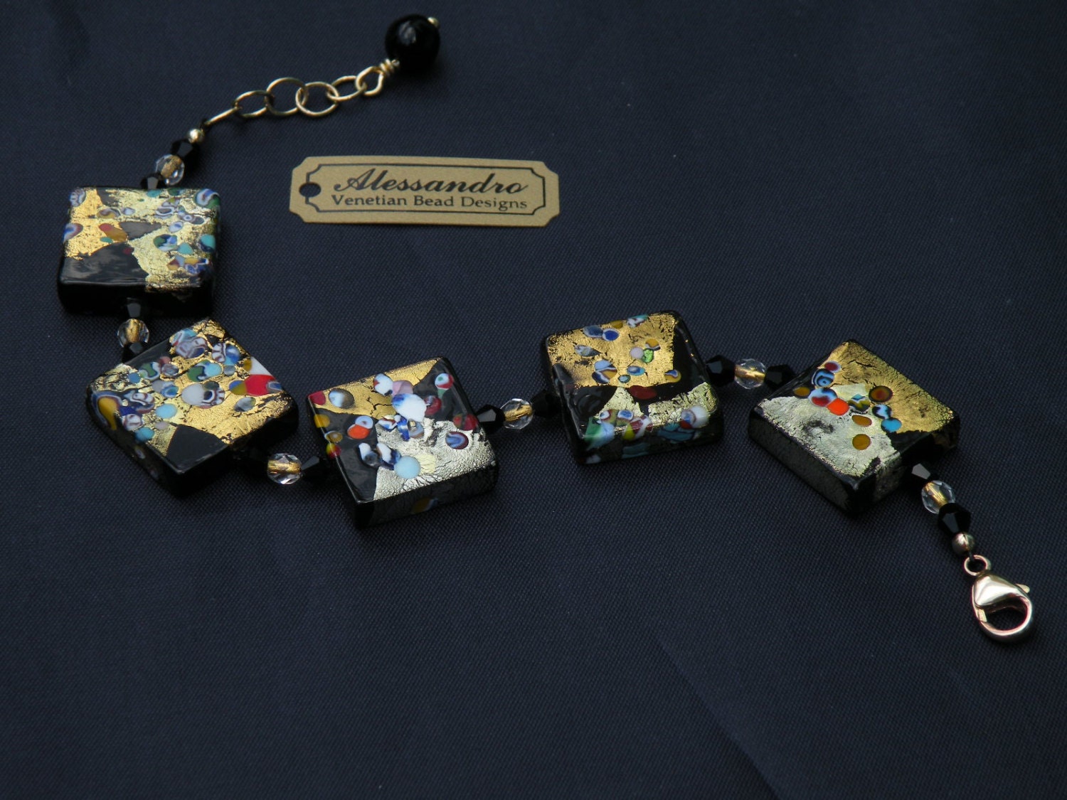 Pocket Full of Posies Hand-Painted Murano Glass Bead