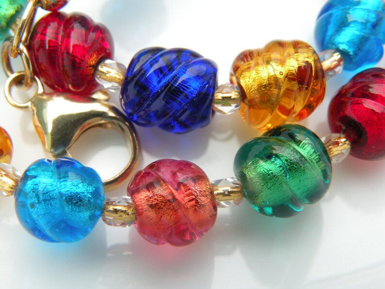 Multicolored Murano Glass Bead Necklace 8mm Baroque Etsy