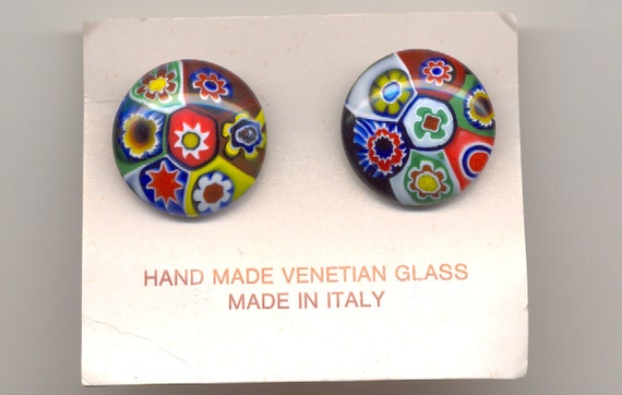 Vintage Millefiori Murano Venetian Glass, 21mm Ca… - image 2