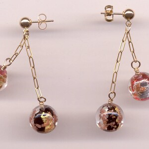 thumbnail image 2 of 925 Sterling Silver Hook Murano Glass Lampwork Beads Dangle Earrings – Multicolor 2 of 5