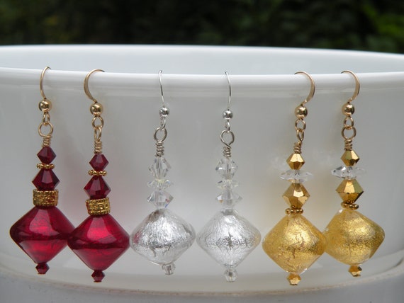 Parure Ophelia con perle di Murano Rossa - Vaccari Perle