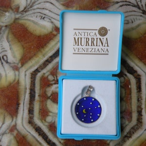 Vintage Murano Glass, 18mm Antica Murrina Veneziana Pendants,  Made in Italy, Sterling Silver Bezel; Choose Exact Pendant 1 through 24