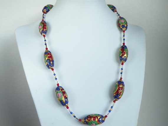 vintage czech glass beads necklace aqua green – GoodOldBeads