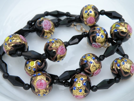 Black Vintage Murano, Venetian Beads from the 198… - image 2
