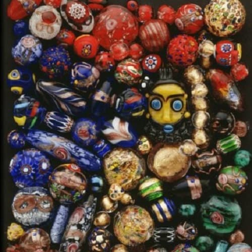 Collier Ras-du-cou Vintage 3 Rangs En Perles De Verre Murano Et Plaqué Or - Multicolore