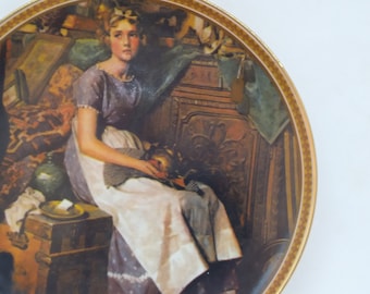 Norman Rockwell "Dreaming in the Attic" Collector Plate, 1981 Rediscovered Women Collection