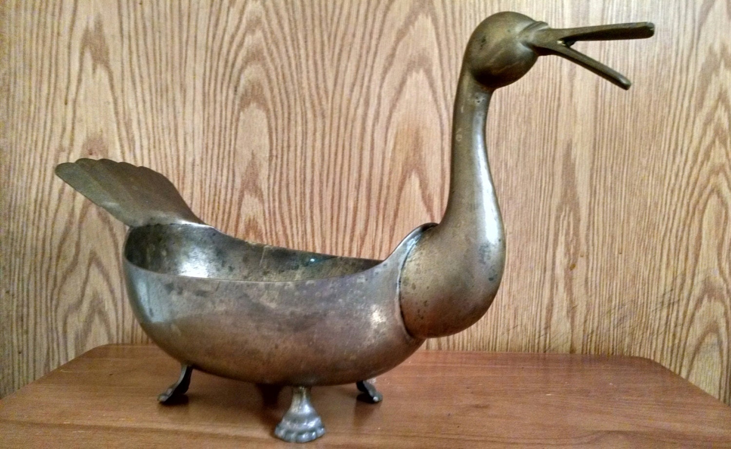 Brass Duck Planter Brass Duck Bowl With Feet Etsy