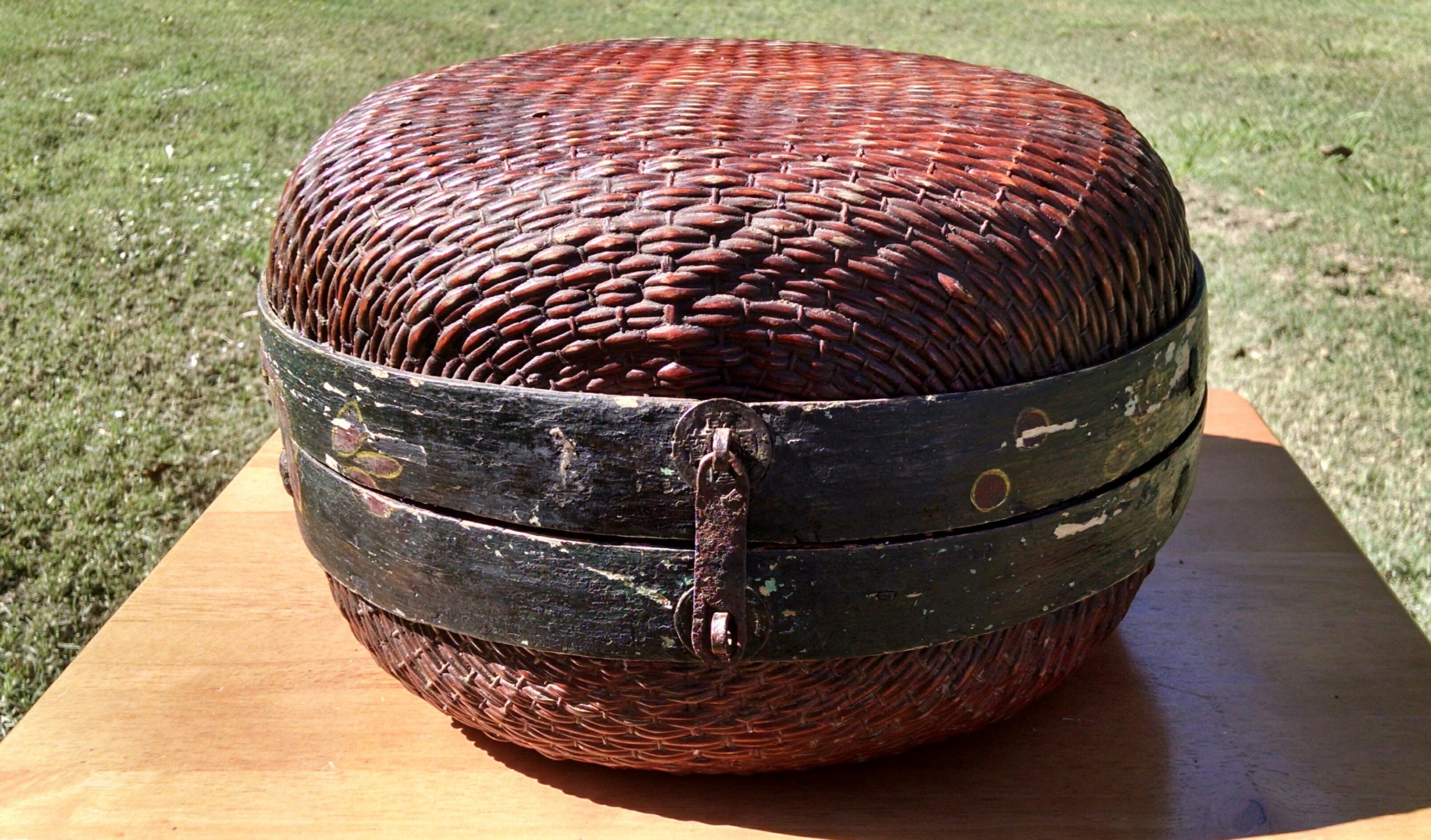 Large Antique Dumpling Basket Asian Woven Reed Basket Etsy