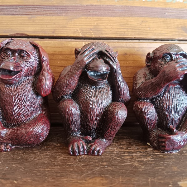 See No Evil Hear No Evil Speak No Evil Monkey Figurines - Etsy