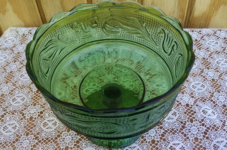 E O Brody Green Glass Compote M6000