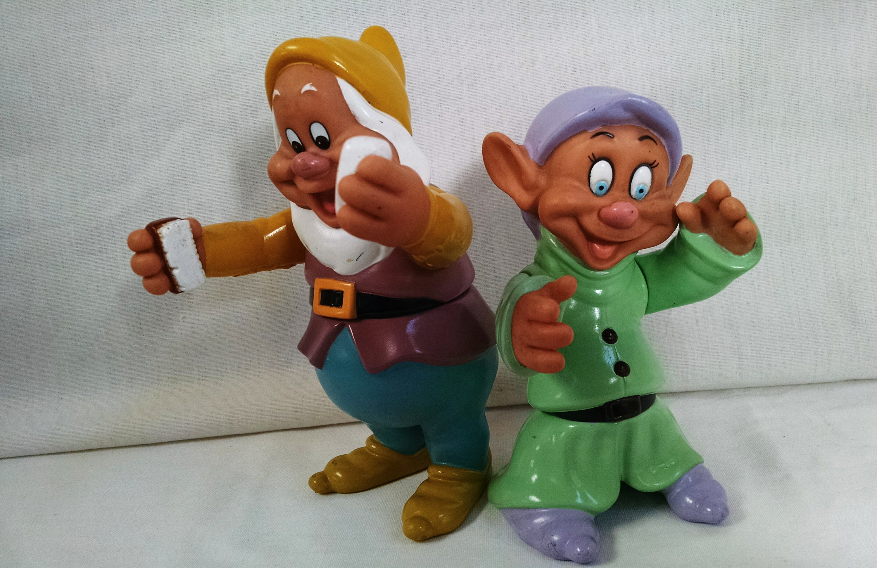 Happy And Dopey Figures From Snow White And The Seven Dwarfs | Etsy