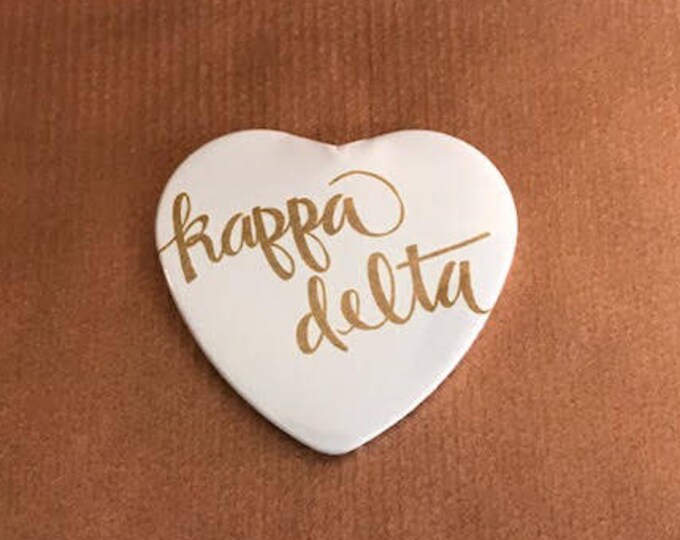 Kappa Delta Heart-Shaped Button