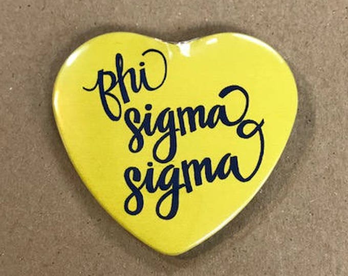 Phi Sigma Sigma Color Heart-Shaped Button