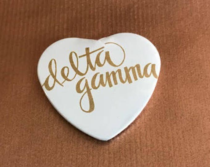 Delta Gamma Heart-Shaped Button