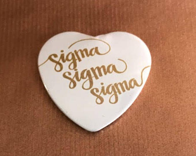 Sigma Sigma Sigma Heart-Shaped Button