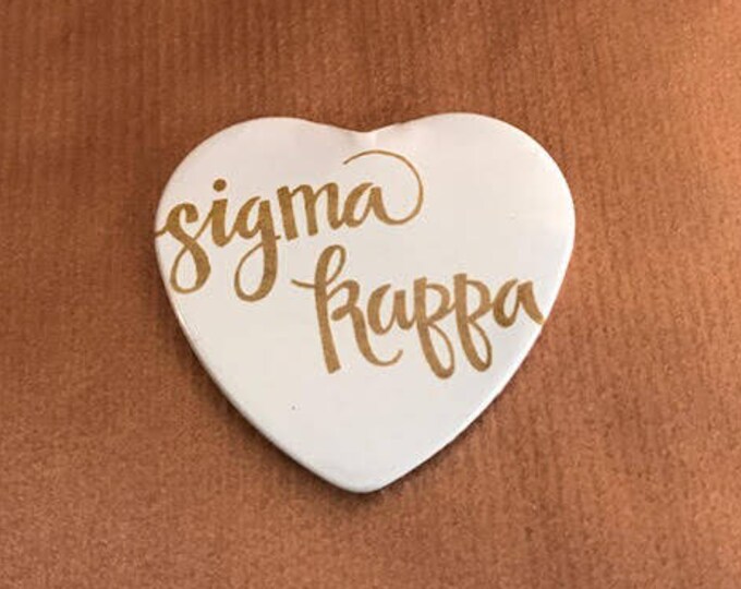 Sigma Kappa Heart-Shaped Button