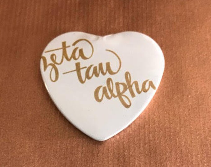 Zeta Tau Alpha Heart-Shaped Button