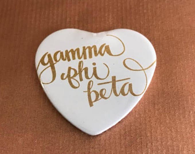 Gamma Phi Beta Heart-Shaped Button