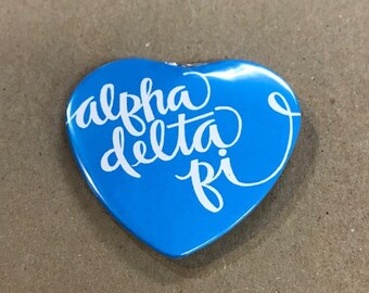 Alpha Delta Pi Color Heart-Shaped Button