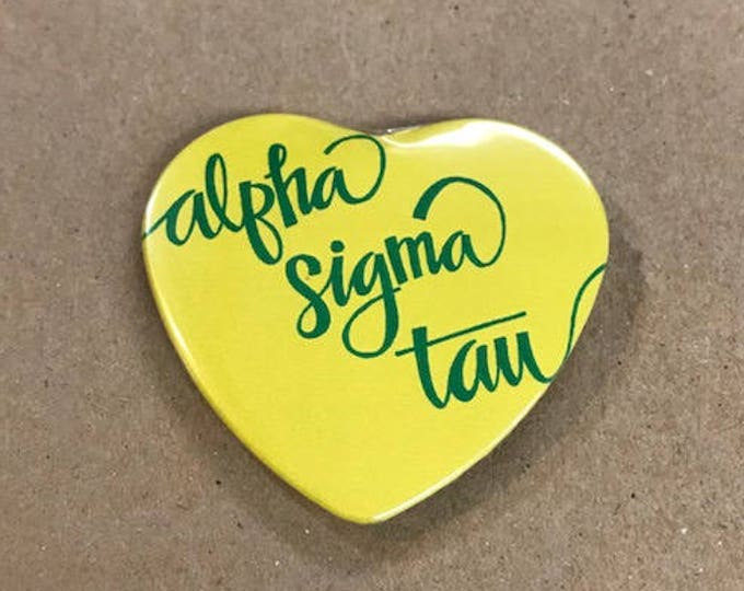 Alpha Sigma Tau Color Heart-Shaped Button