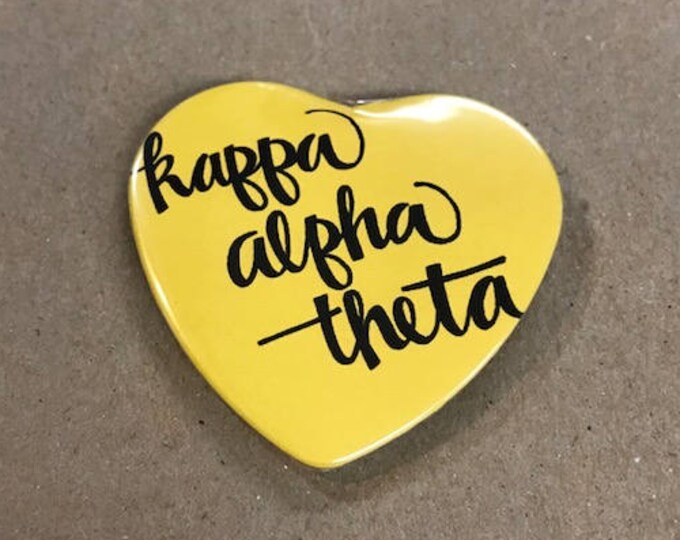 Kappa Alpha Theta Color Heart-Shaped Button