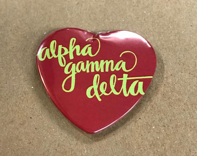 Alpha Gamma Delta Color Heart-Shaped Button