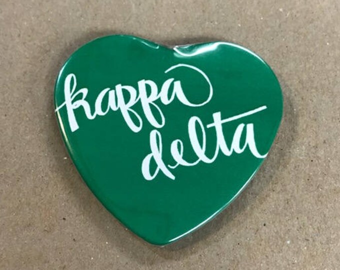 Kappa Delta Color Heart-Shaped Button