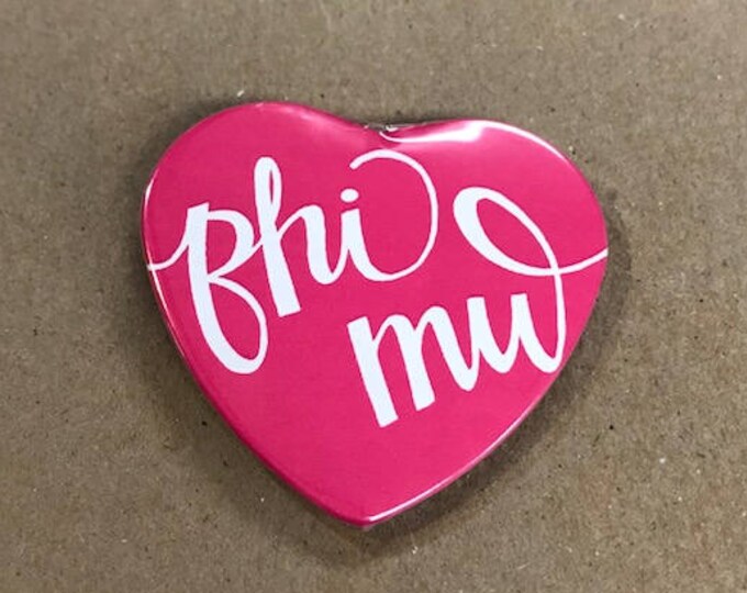 Phi Mu Color Heart-Shaped Button