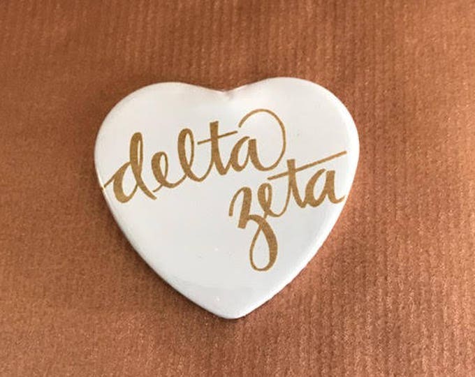 Delta Zeta Heart-Shaped Button