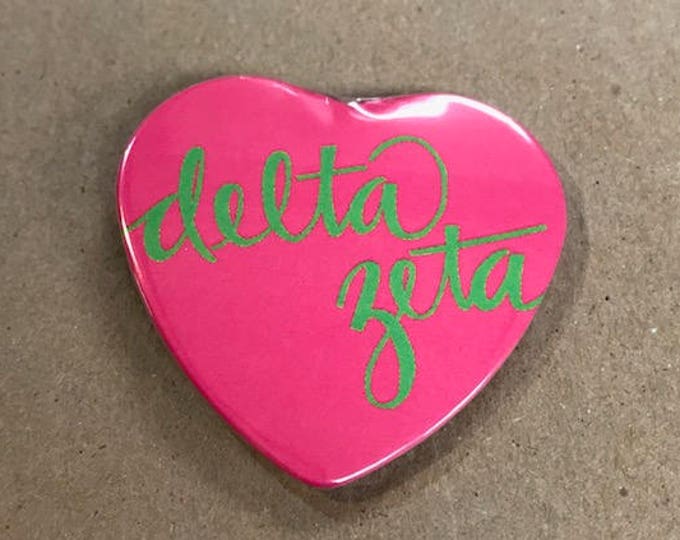 Delta Zeta Color Heart-Shaped Button