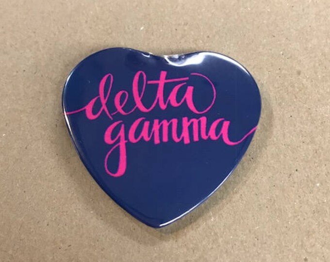 Delta Gamma Color Heart-Shaped Button