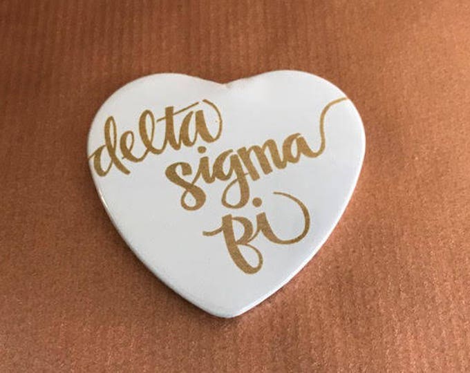 Delta Sigma Pi Heart-Shaped Button
