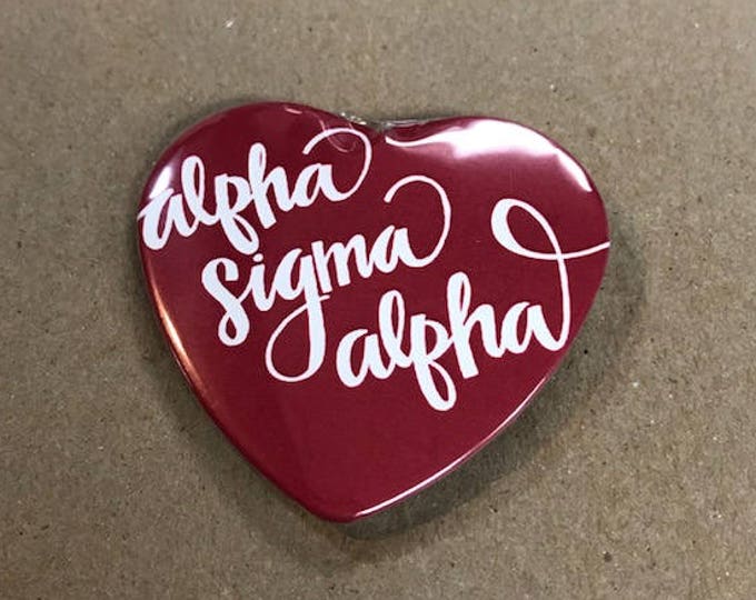 Alpha Sigma Alpha Color Heart-Shaped Button