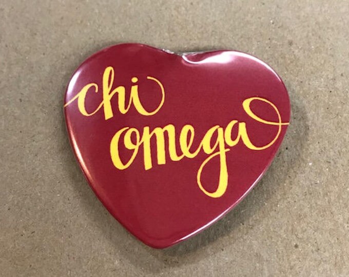 Chi Omega Color Heart-Shaped Button