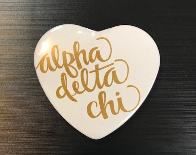 Alpha Delta Chi Heart-Shaped Button