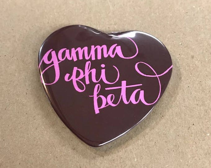 Gamma Phi Beta Color Heart-Shaped Button