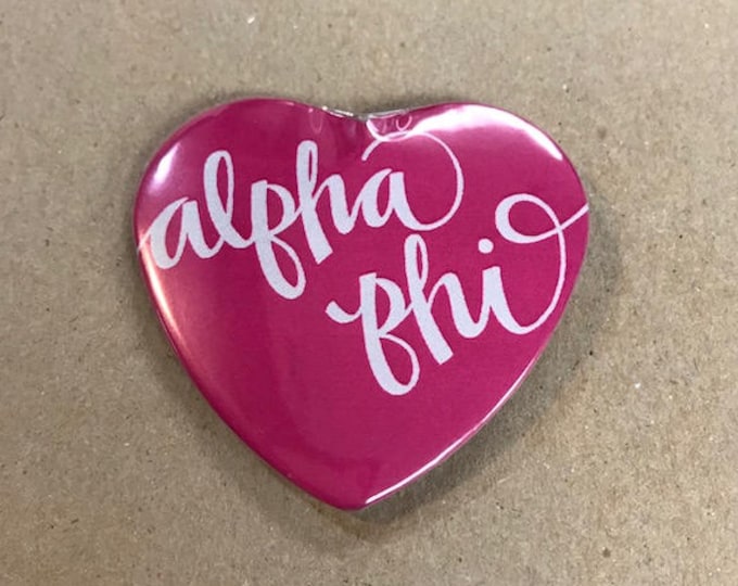 Alpha Phi Color Heart-Shaped Button