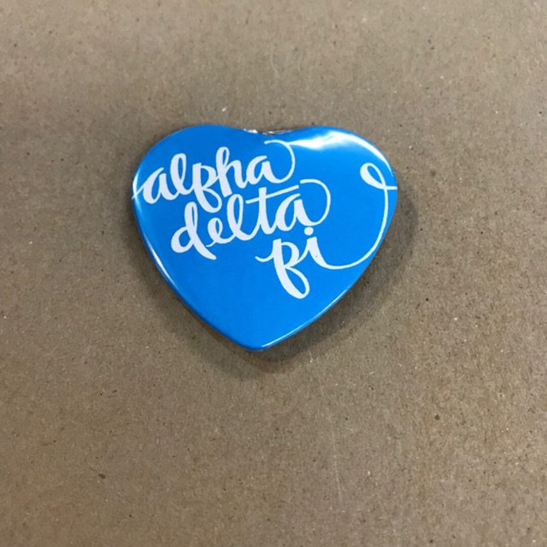 Alpha Delta Pi Color Heartshaped Button Etsy