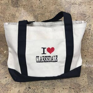 I Heart Clarksdale Natural Canvas Boat Bag