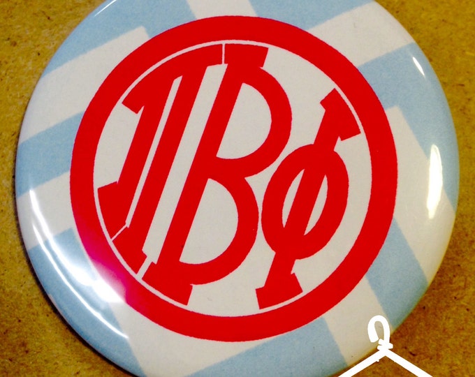 Pi Beta Phi Chevron Monogram Button or Magnet