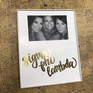 Sigma Phi Lambda Gold Metallic Script Frame