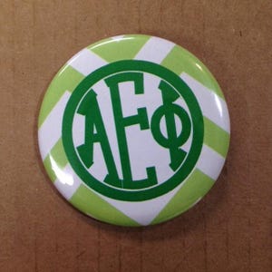 Alpha Epsilon Phi Chevron Monogram Button or Magnet