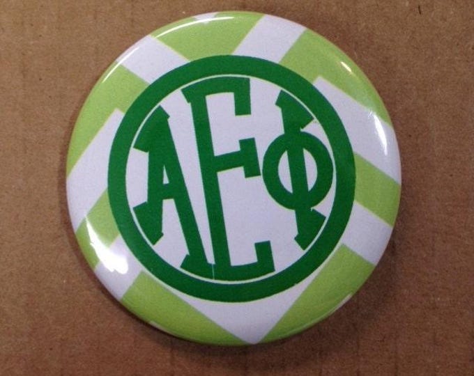 Alpha Epsilon Phi Chevron Monogram Button or Magnet